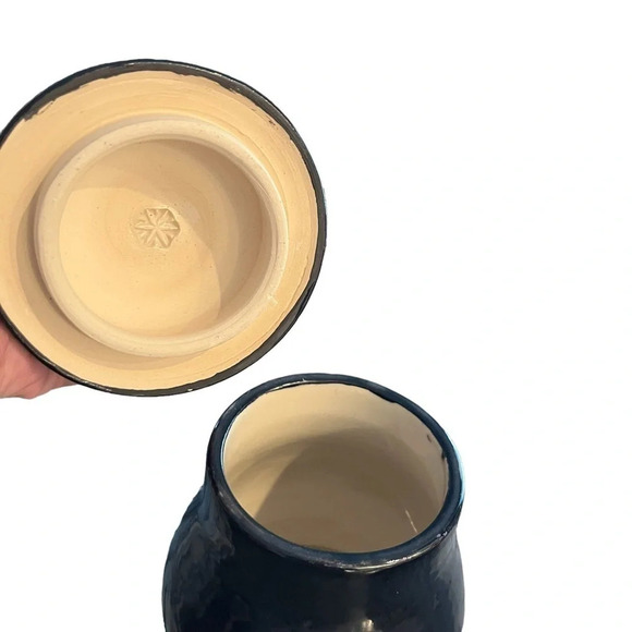 Handmade American Studio Pottery Dog Treat Jar Red Dog Fire Hydrant Marked - Picture 6 of 7